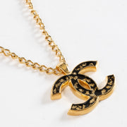 Authentic Preloved Chanel 23C Black/Gold CC Necklace on Labellov.com