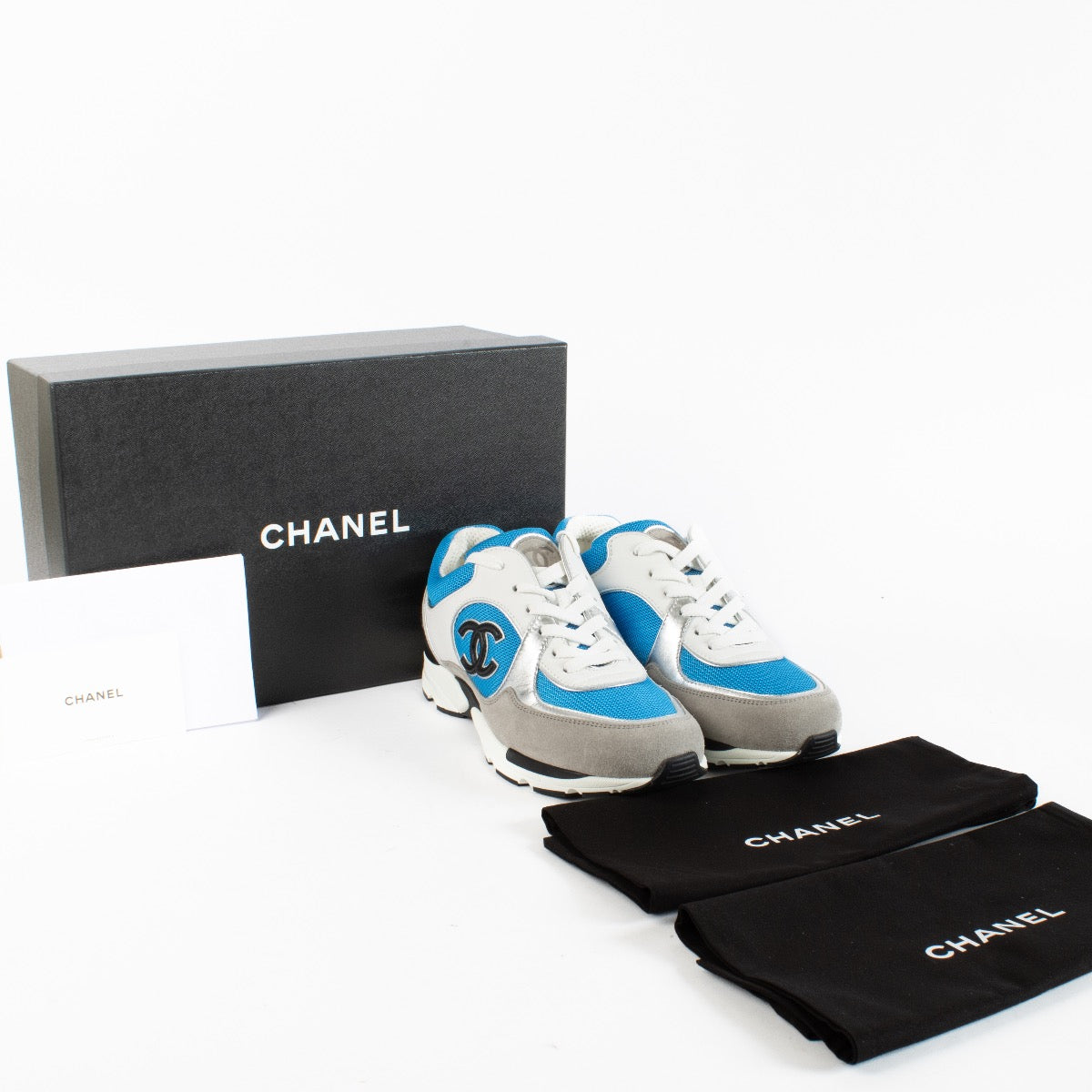 Authentic preloved Chanel Blue 23C Sneakers - Size 39 on Labellov.com