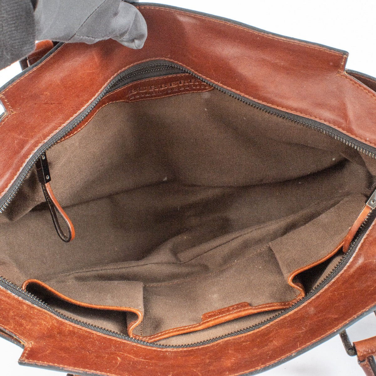 Authentic Preloved Burberry Brown Leather/House Check Bridle Bag on Labellov.com