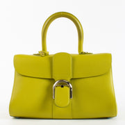 Pre-loved Delvaux Brillant East/West Mini in Absinthe Rodeo Calf. A vibrant chartreuse mini bag in excellent condition with signature Brillant buckle.