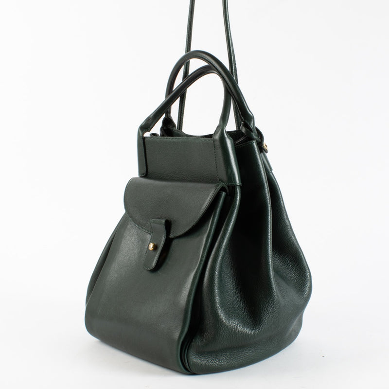 Authentic Second Hand Delvaux Green Chardonnay Top Handle Bag on Labellov.com