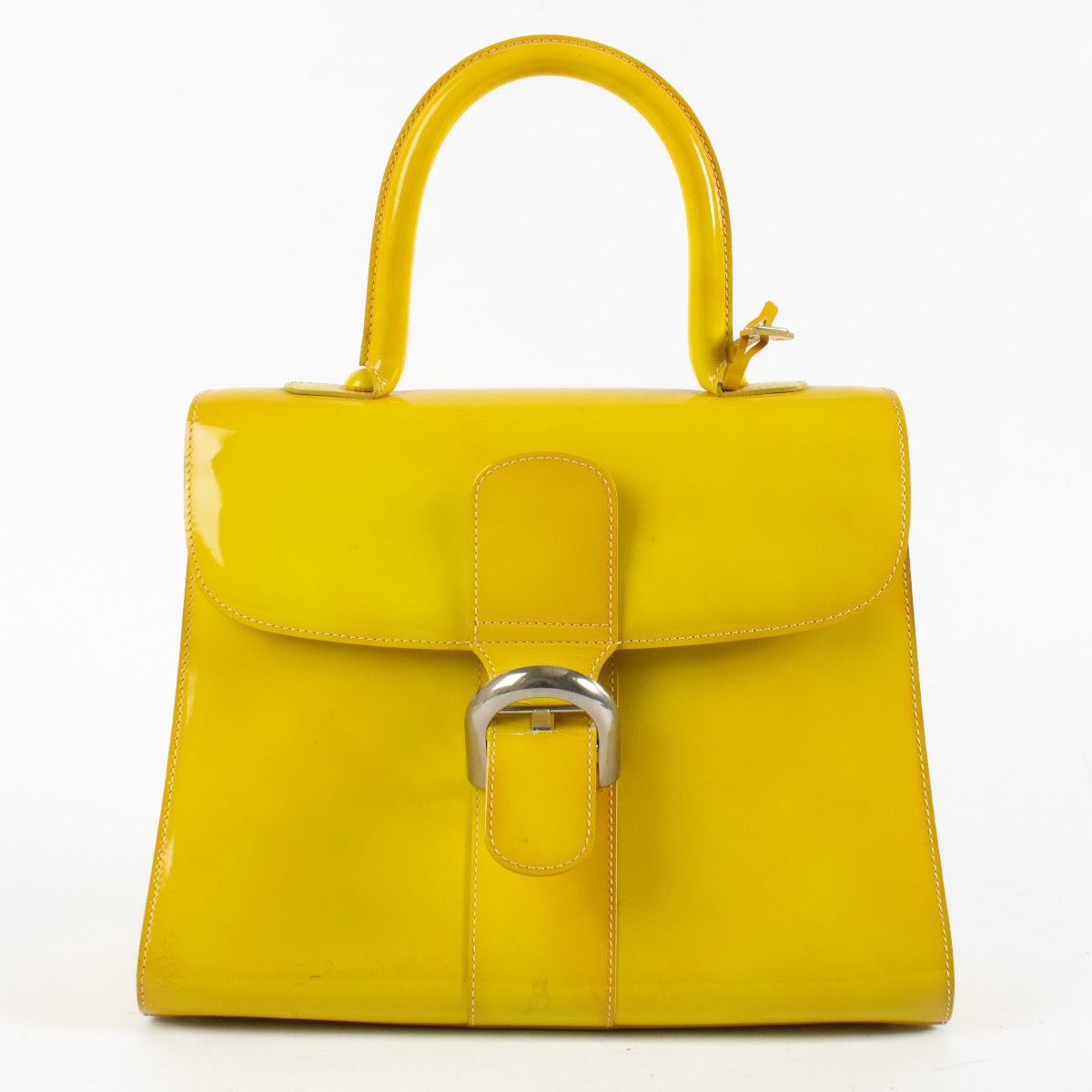 Authentic Second Hand Delvaux Mode 2001 Fluo Yellow Brillant MM Bag on Labellov.com