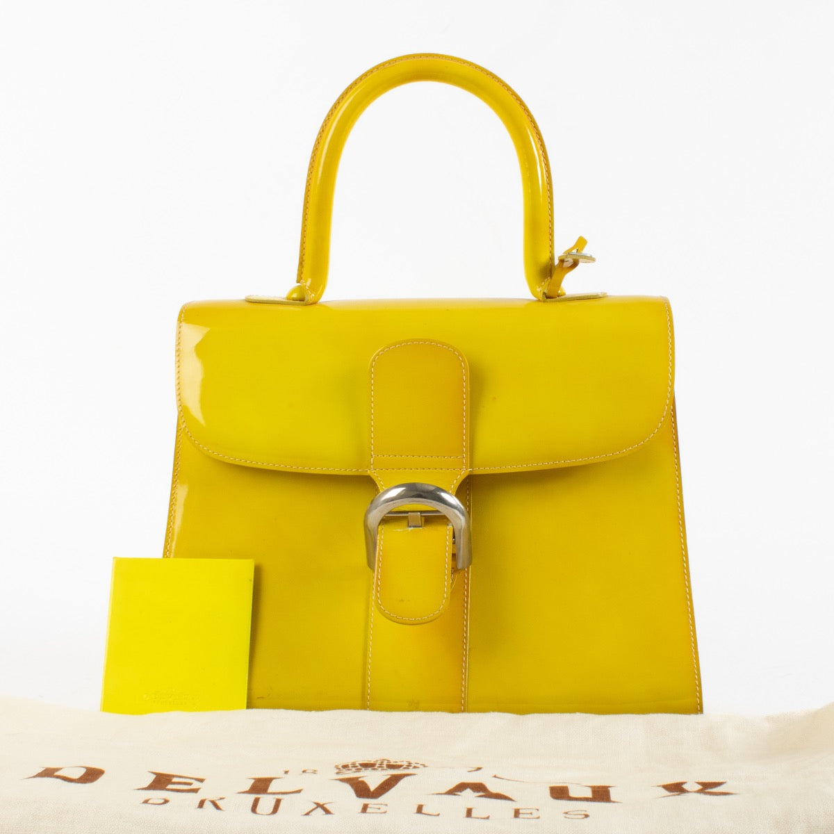 Authentic Second Hand Delvaux Mode 2001 Fluo Yellow Brillant MM Bag on Labellov.com