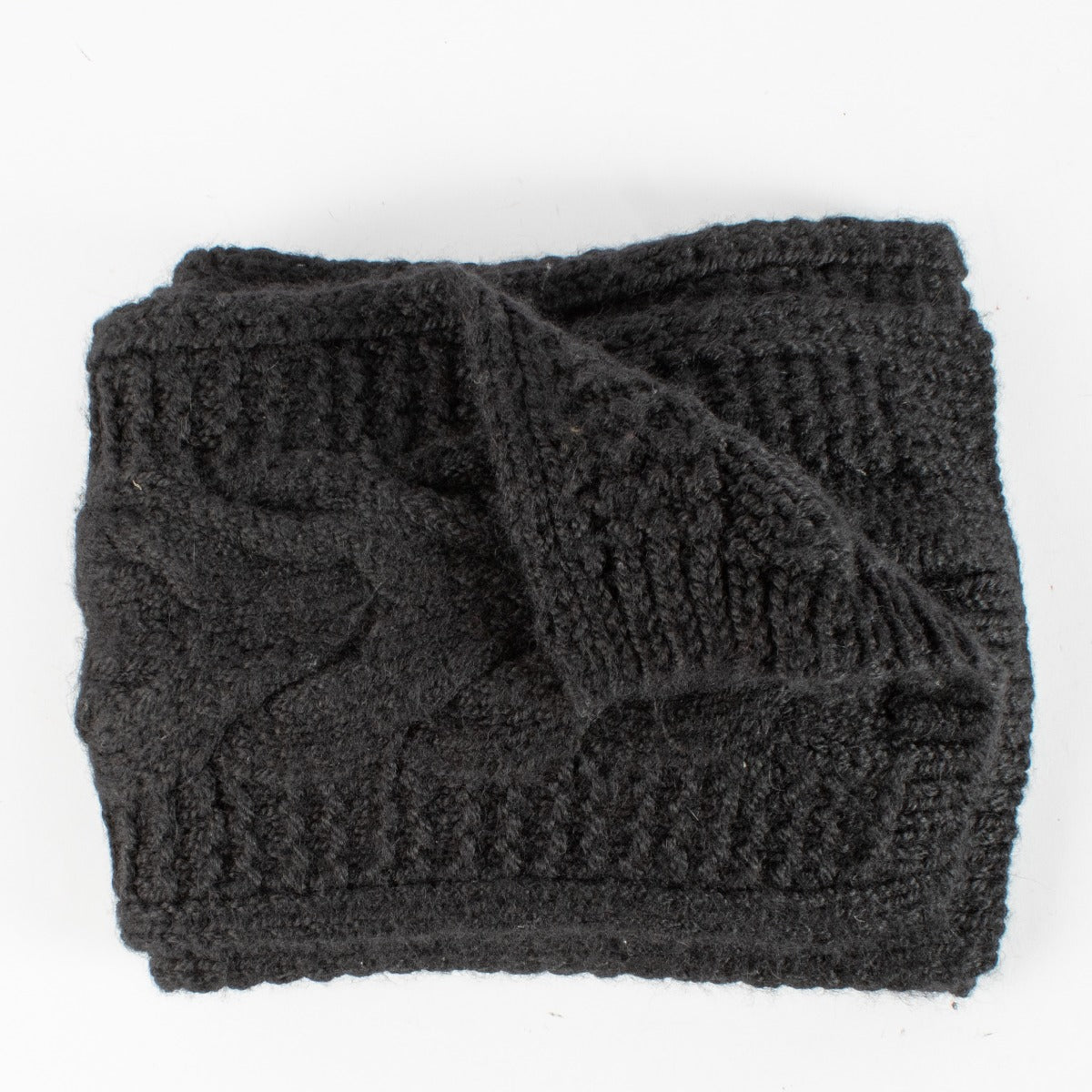 Authentic preloved Delvaux Black Baby Alpaca Torsade Scarf on Labellov.com
