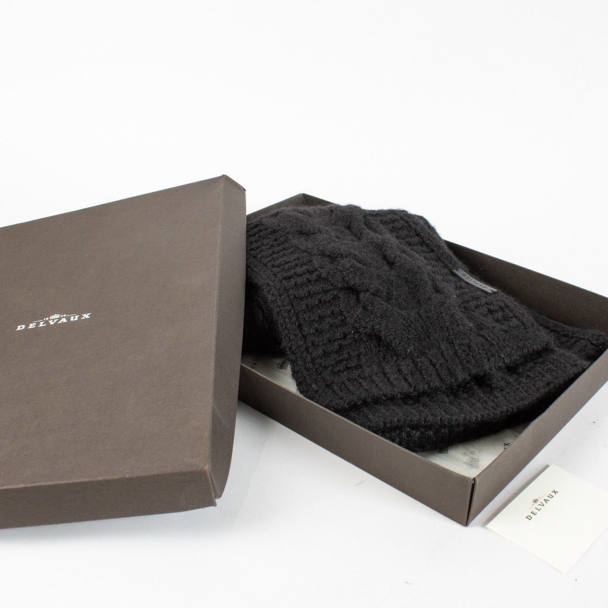 Authentic preloved Delvaux Black Baby Alpaca Torsade Scarf on Labellov.com