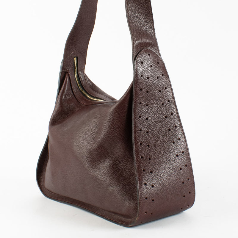 Authentic preloved Delvaux Burgundy Pensée Shoulder Bag on Labellov.com