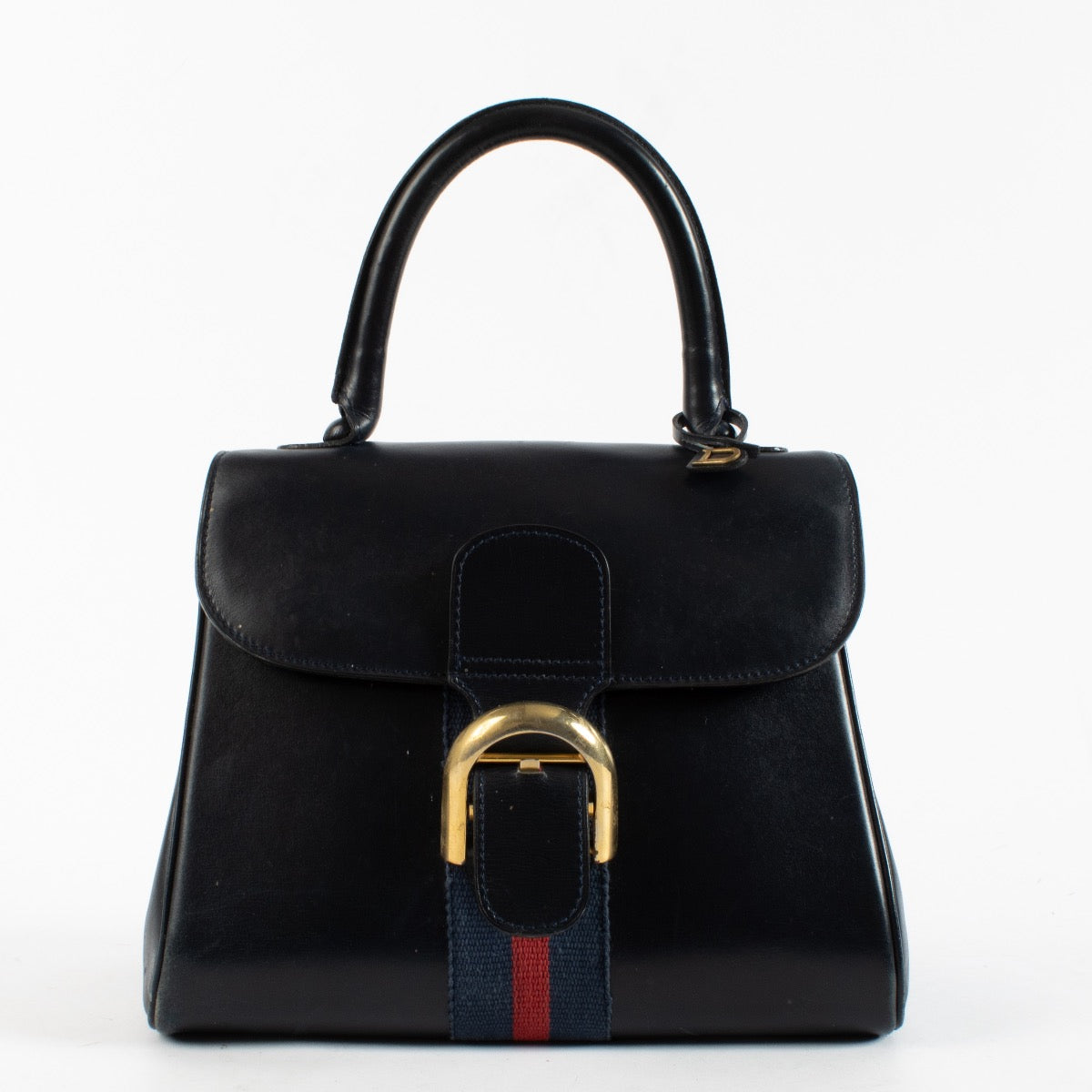 Delvaux Vintage Blauw Gestreepte Brillant PM