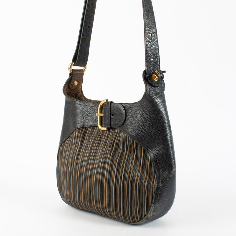 Authentic Second Hand Delvaux Black Toile De Cuir Chardonnay Crossbody on Labellov.com