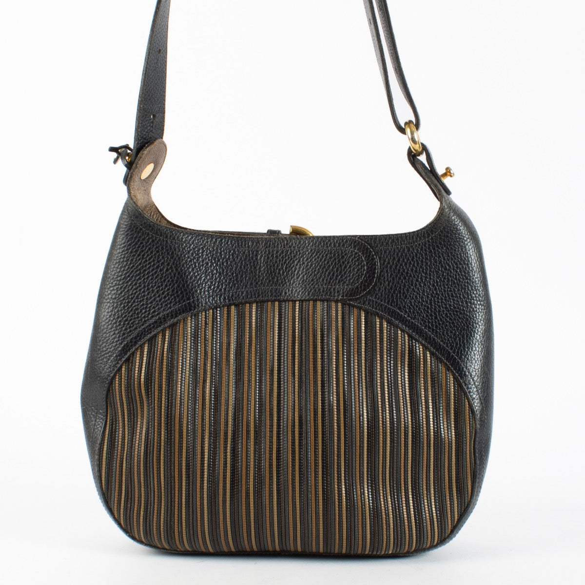 Authentic Second Hand Delvaux Black Toile De Cuir Chardonnay Crossbody on Labellov.com