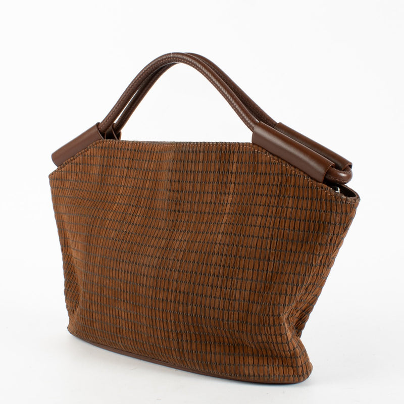Authentic preloved Delvaux Brown Basket Top Handle Bag on Labellov.com