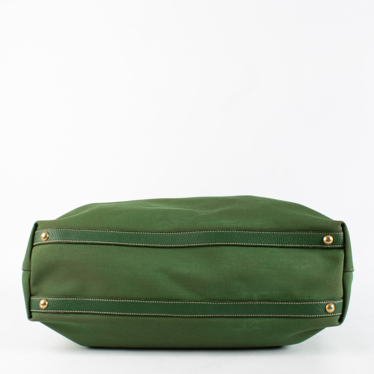 Authentic pre-loved Prada Green Large Logo Jacquard Tote on Labellov.com