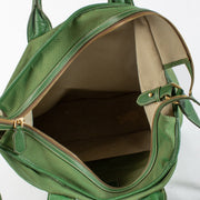 Authentic pre-loved Prada Green Large Logo Jacquard Tote on Labellov.com