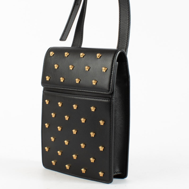 Authentic Second Hand Versace Black Medusa Studded Mini Bag on Labellov.com