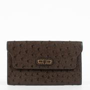 Authentic Preloved Delvaux Palissandre Ostrich Long Wallet on Labellov.com