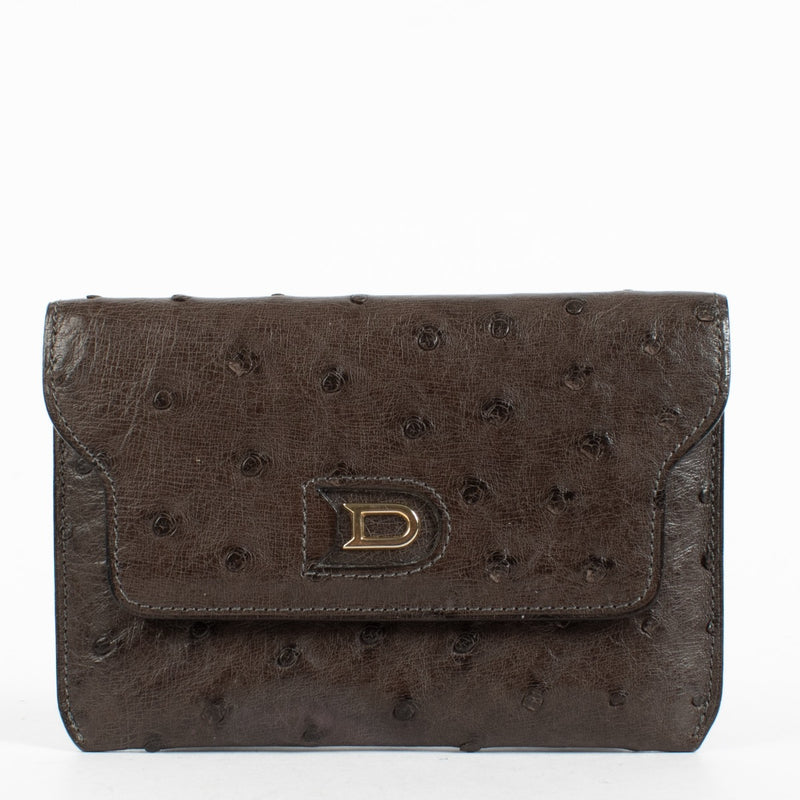 Authentic Preloved Delvaux Palissandre Ostrich Diabolo Card Holder Wallet on Labellov.com
