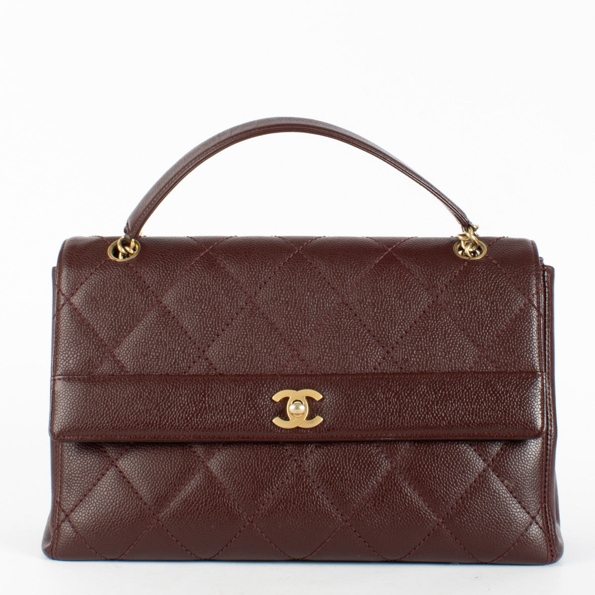 Authentic Preloved Chanel Burgundy Caviar Classic Flap Bag on Labellov.com