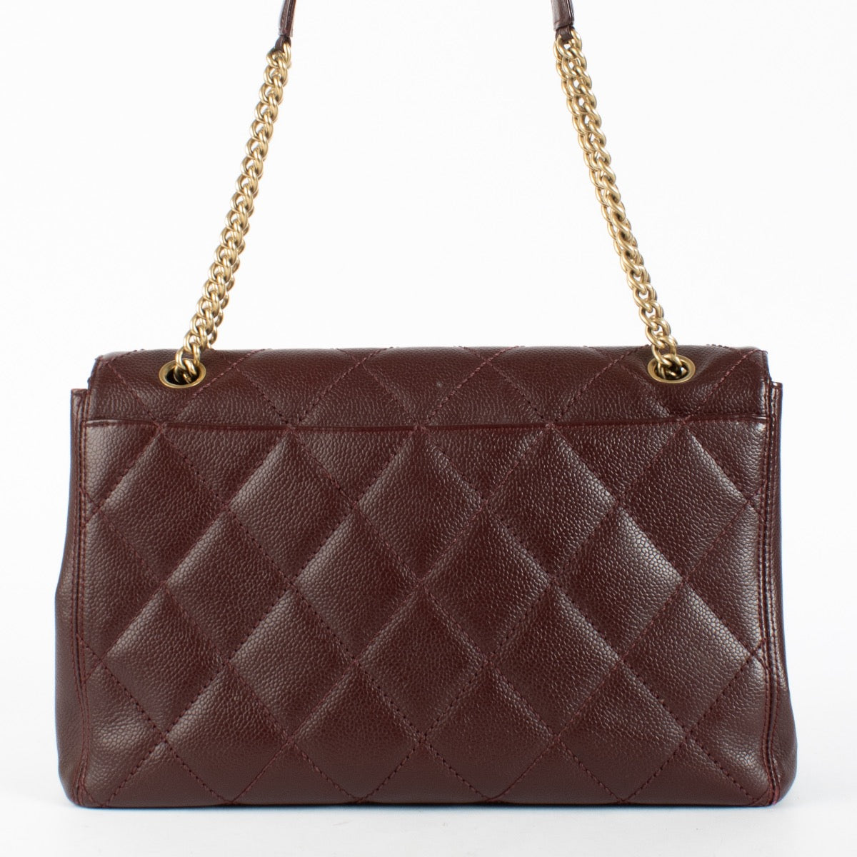 Authentic Preloved Chanel Burgundy Caviar Classic Flap Bag on Labellov.com