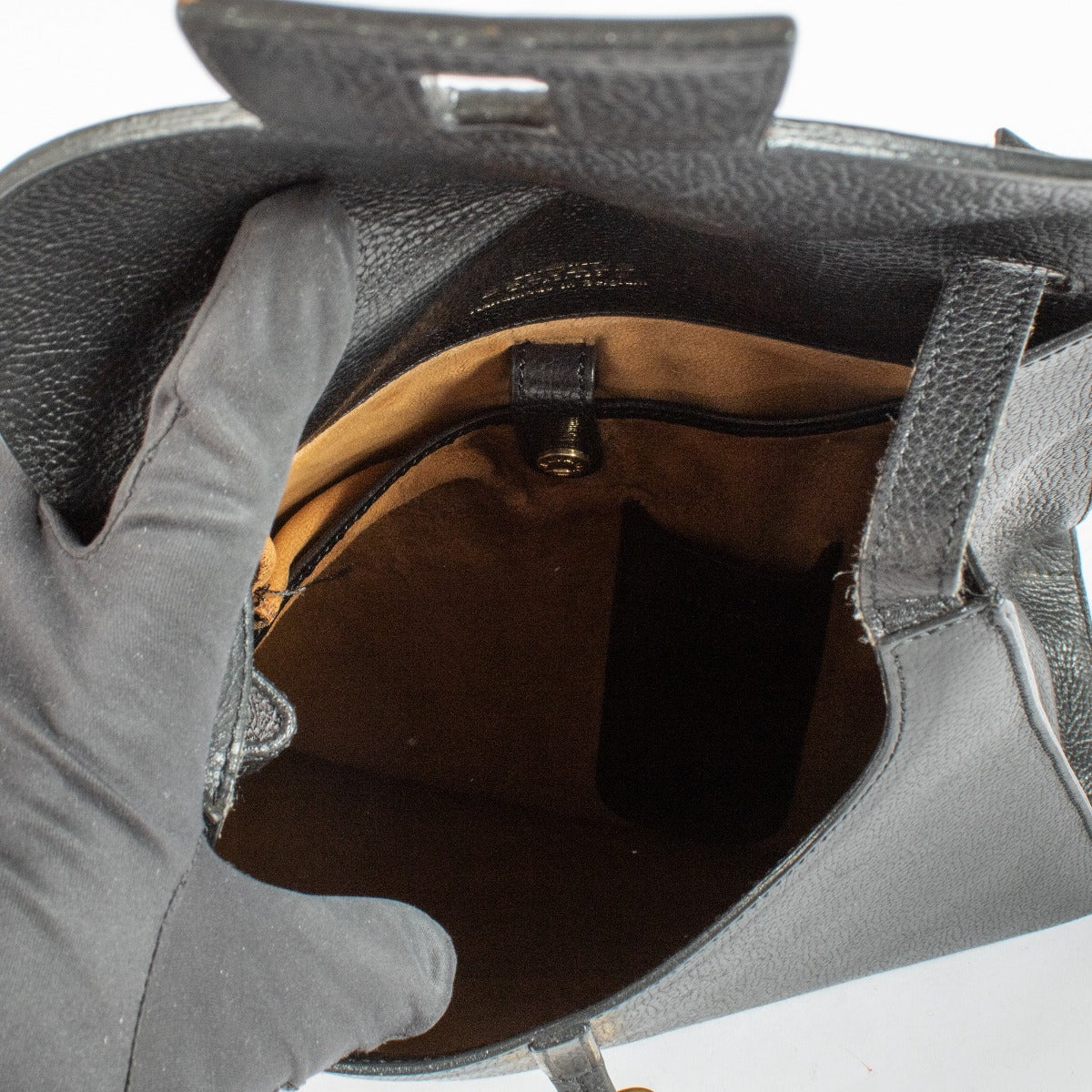 Delvaux Black Clé de Fa Shoulder Bag with gold buckle at Labellov.com