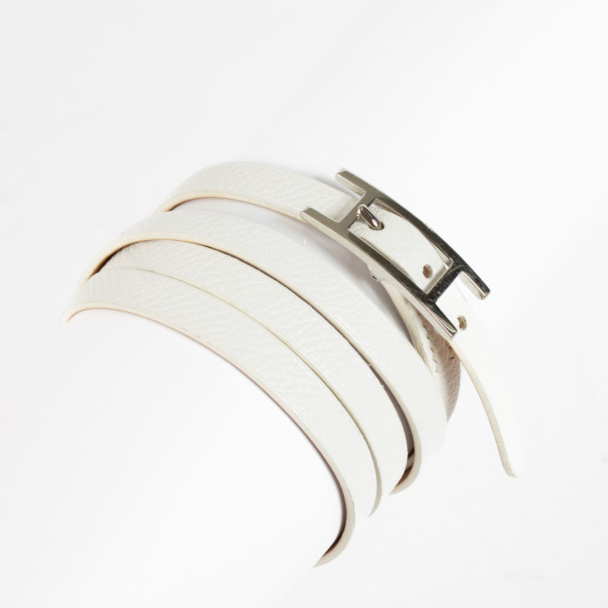 Authentic second-hand Hermès White Hapi 3 Bracelet - T1 on labellov.com