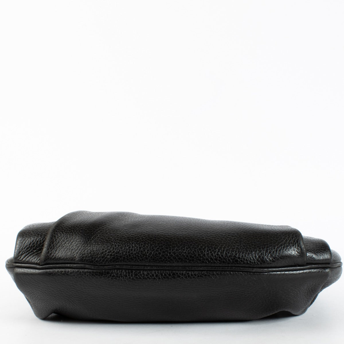 Delvaux Black Faust Bag in grained leather with gold buckle at Labellov.com