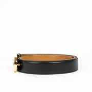 Authentic pre-loved Delvaux Black Leather D Vintage Belt - Size 85 on Labellov.com