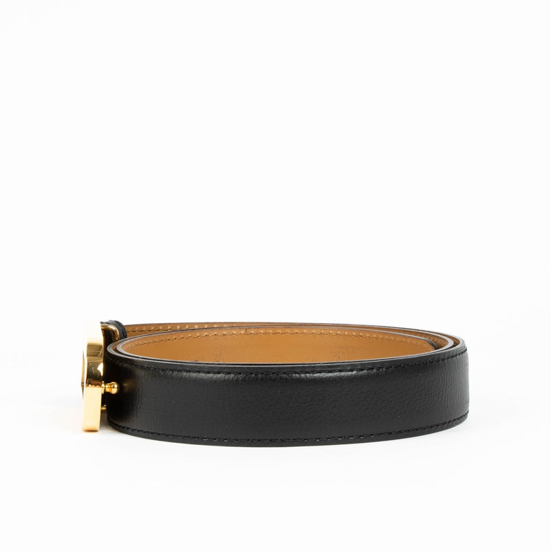 Authentic pre-loved Delvaux Black Leather D Vintage Belt - Size 85 on Labellov.com