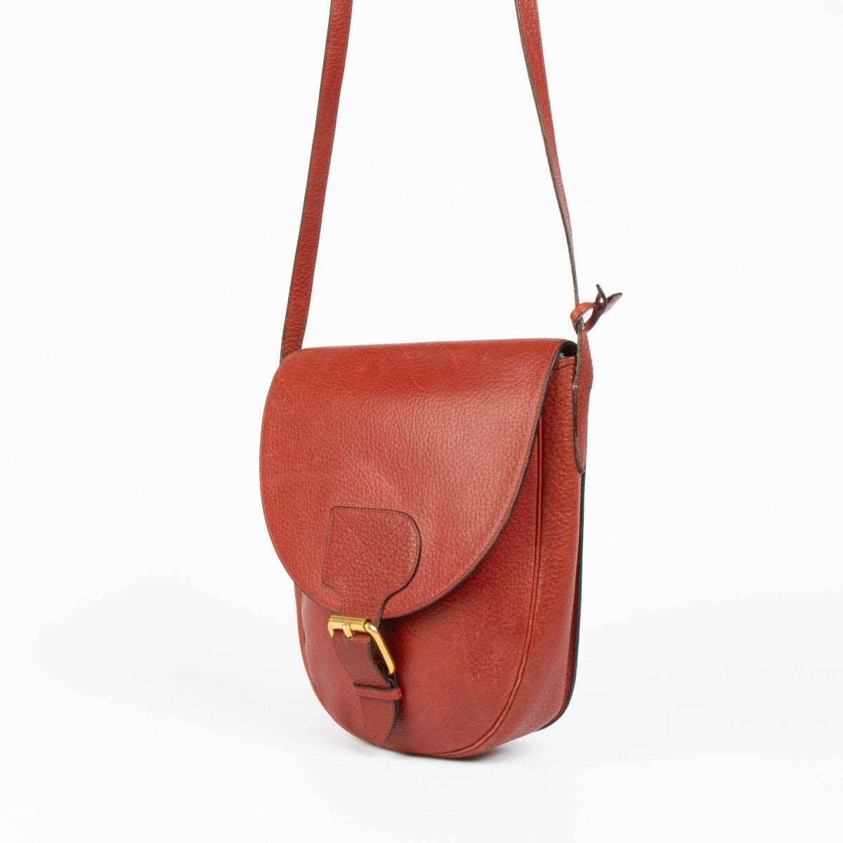 Sac bandoulière vintage Delvaux en cuir rouge