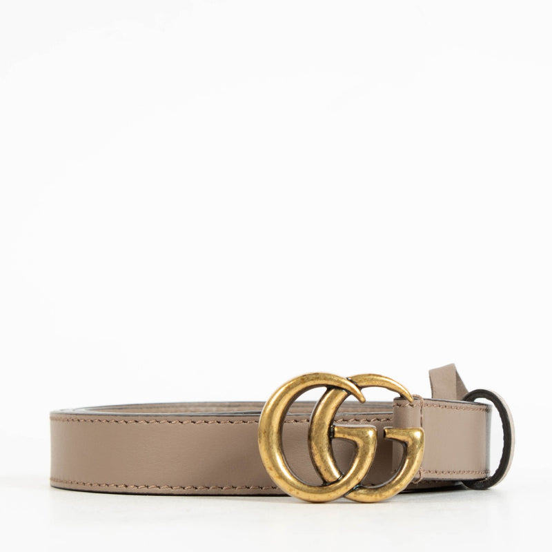 Shop the authentic Gucci Beige GG Marmont Slim Belt second hand on Labellov.com