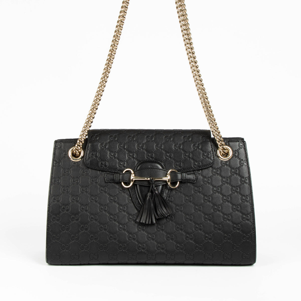 Gucci Black Guccissima Emily Chain Shoulder Bag for the best price.