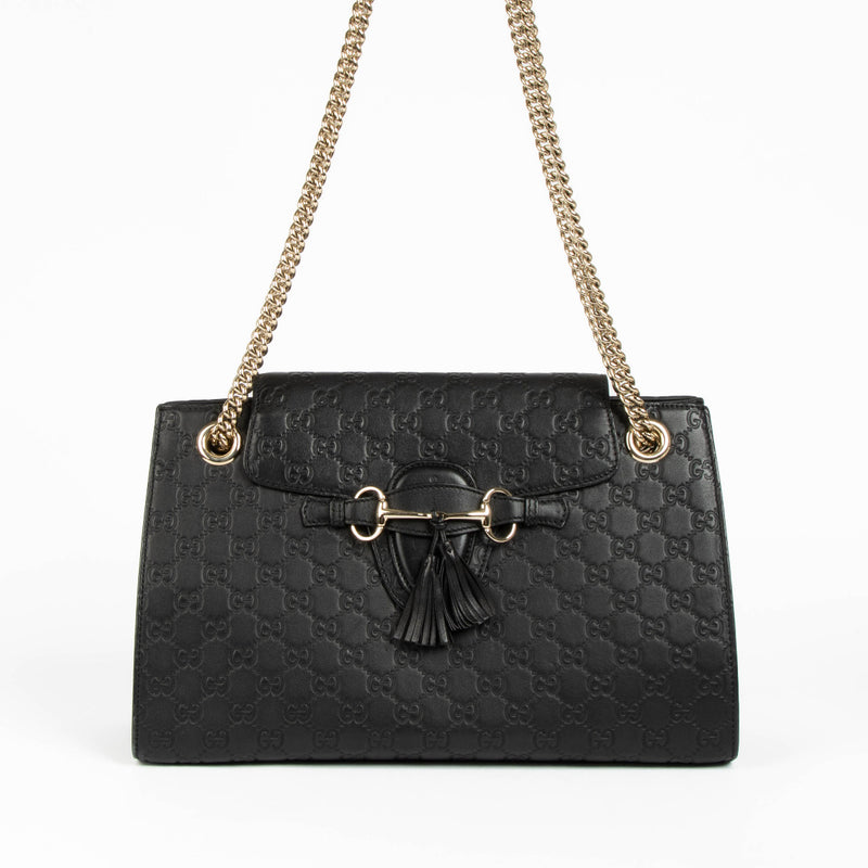 Gucci Black Guccissima Emily Chain Shoulder Bag for the best price.