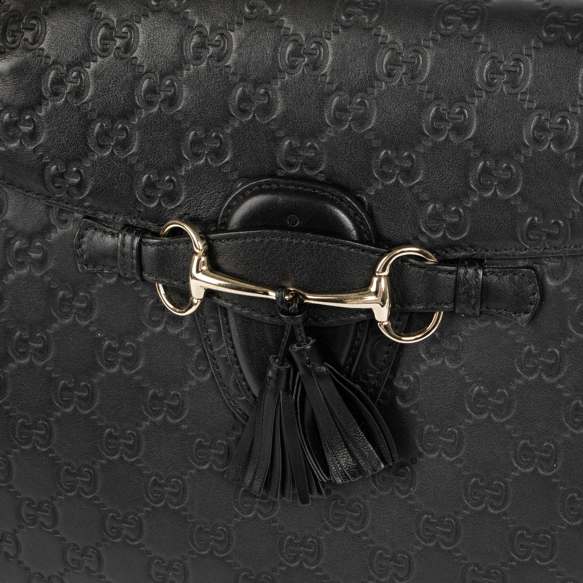 Sac à bandoulière Gucci Emily en cuir Guccissima noir