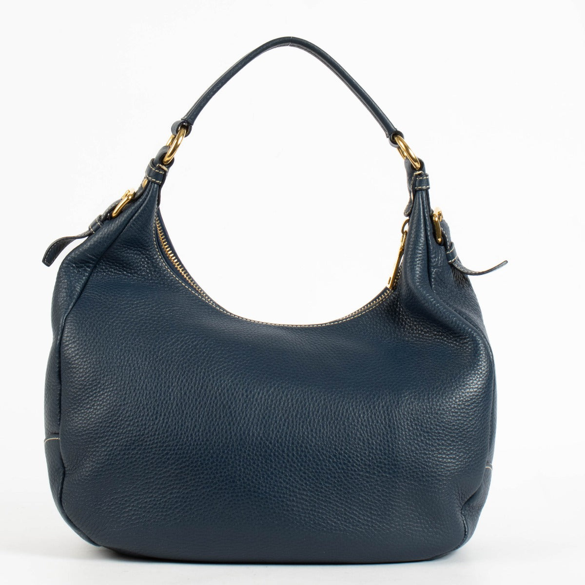Shop the authentic Prada Blue Leather Hobo Bag second hand on Labellov.com