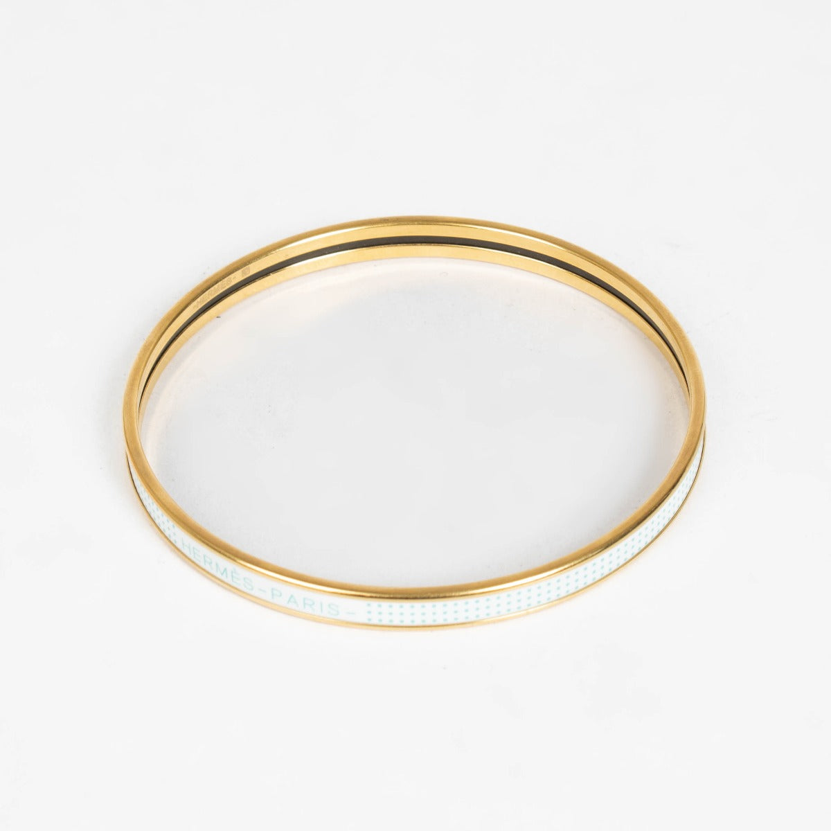 Hermès Gold/Wit Extra Smalle Uni Armband - Maat S