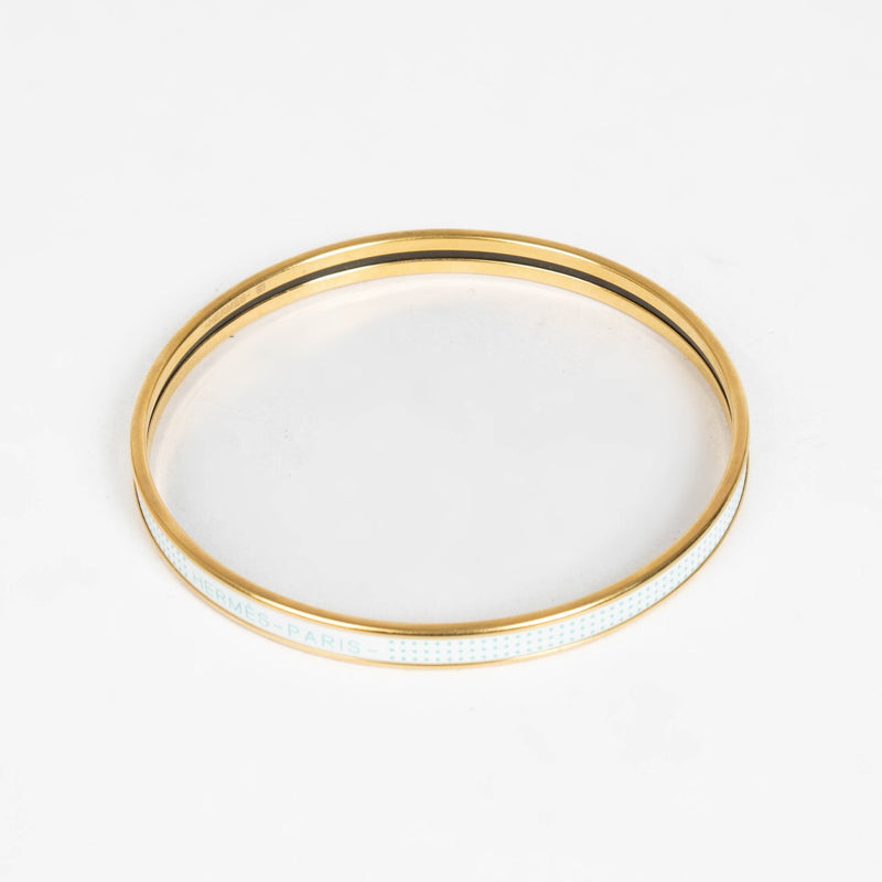 Hermès Gold/White Extra Narrow Uni Bracelet - Size S