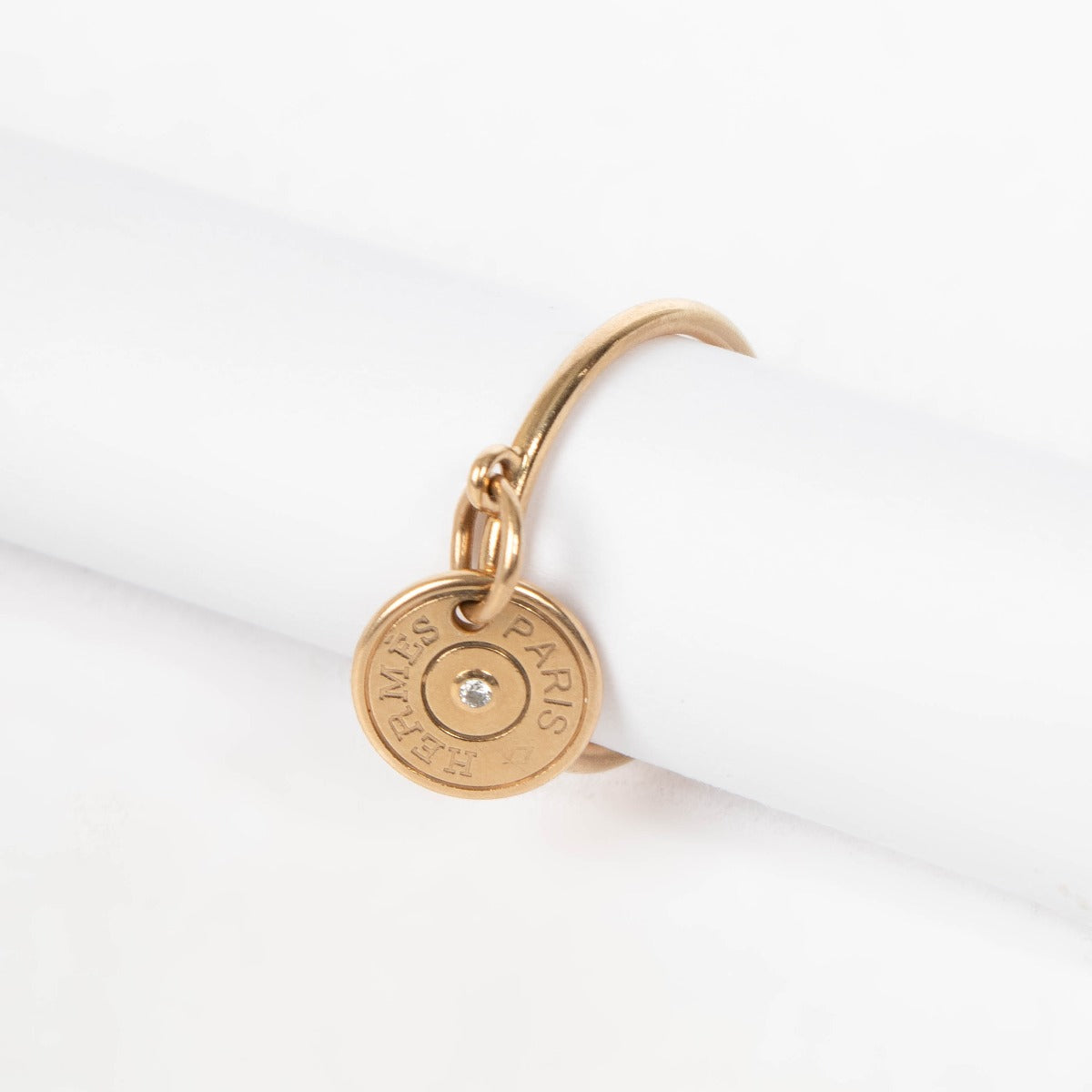 Authentic pre-loved Hermès Rose Gold Gambade Ring - Size 53 on Labellov.com