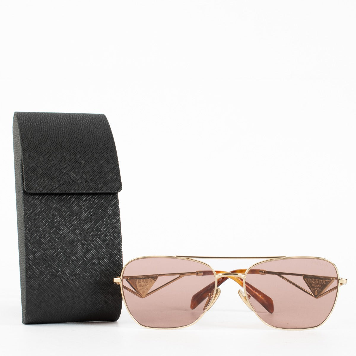 Prada PR A50S Gold Geometric Sunglasses at Labellov.com.