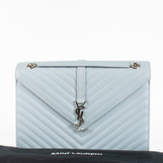 Authentic second-hand Saint Laurent Baby Blue Large Envelope Bag on Labellov.com