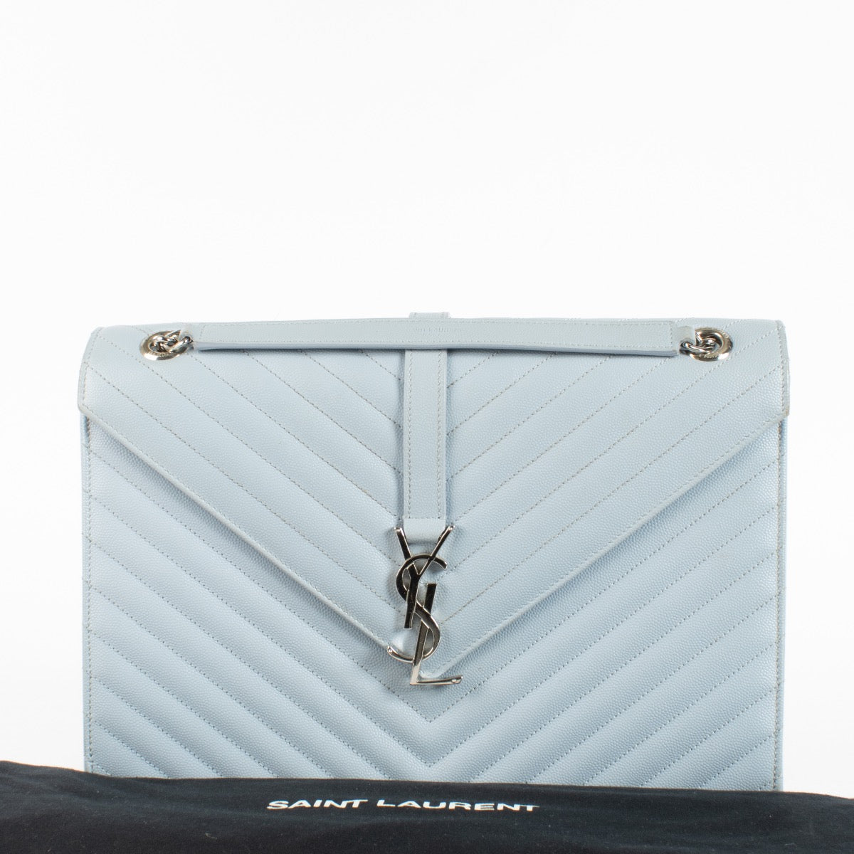 Authentic second-hand Saint Laurent Baby Blue Large Envelope Bag on Labellov.com