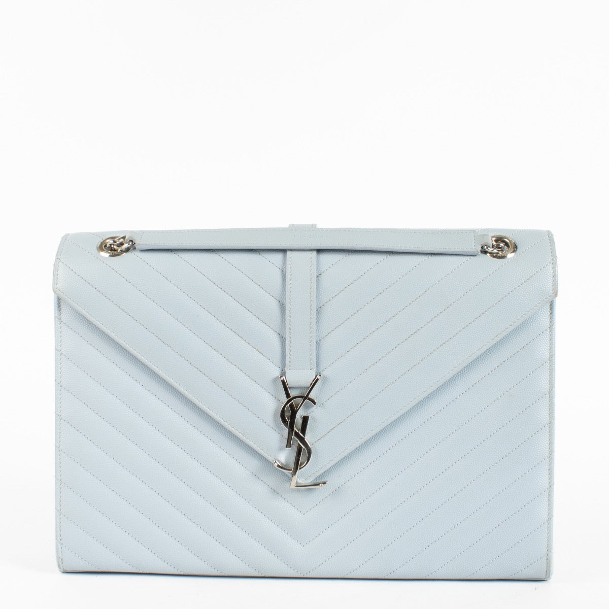 Authentic second-hand Saint Laurent Baby Blue Large Envelope Bag on Labellov.com
