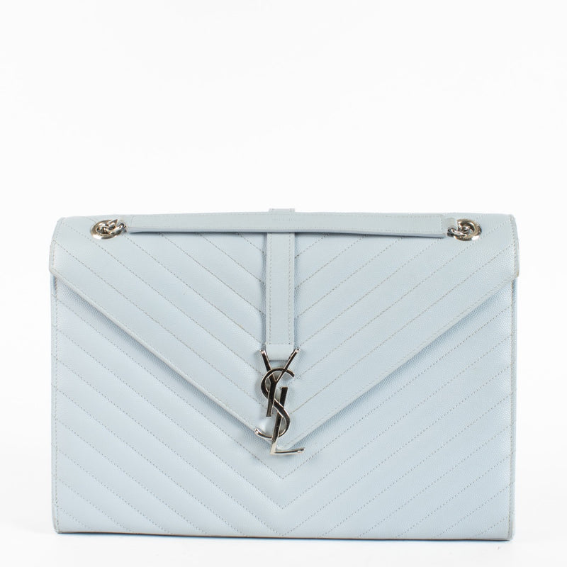 Authentic second-hand Saint Laurent Baby Blue Large Envelope Bag on Labellov.com