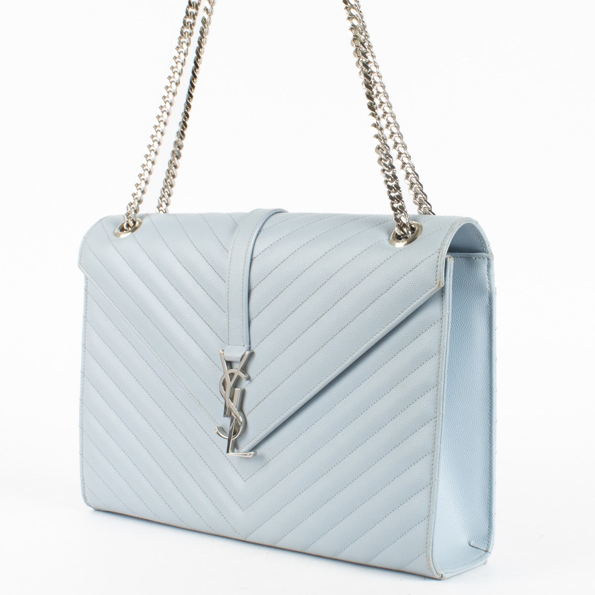 Authentic second-hand Saint Laurent Baby Blue Large Envelope Bag on Labellov.com