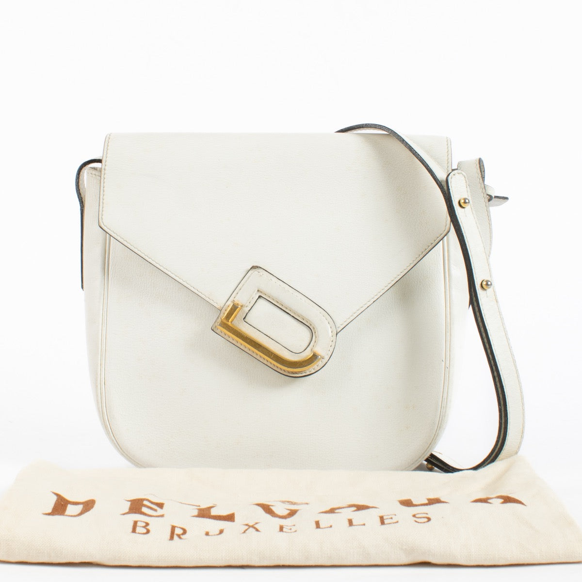 authentic preloved Delvaux White Orphé Crossbody on Labellov.com