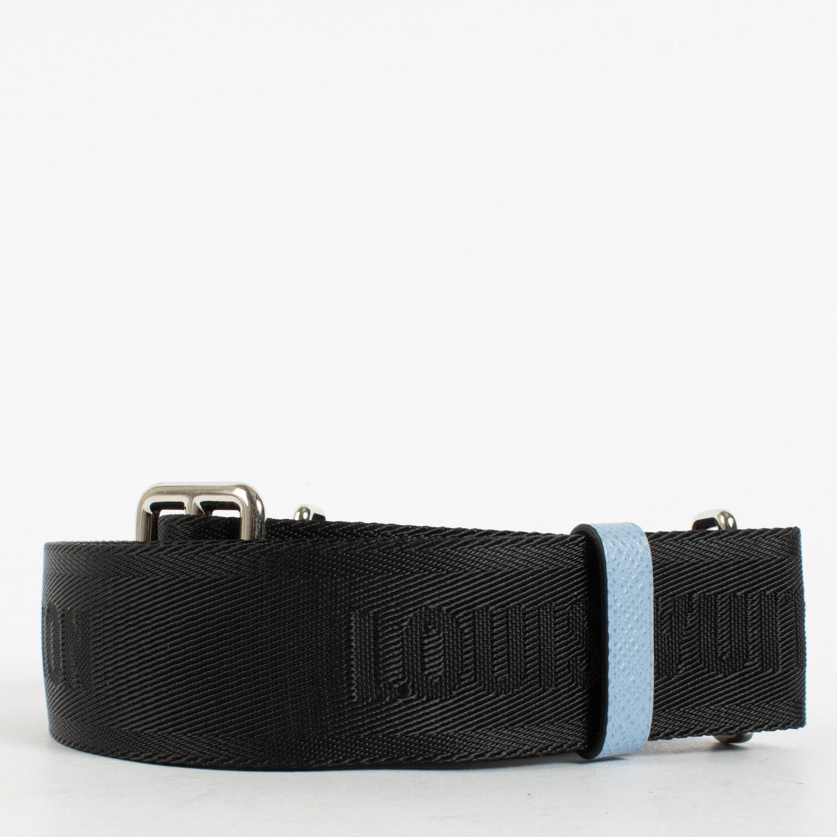 Authentic preloved Louis Vuitton Black Sky Blue Nylon Alpha Messenger Strap on Labellov.com
