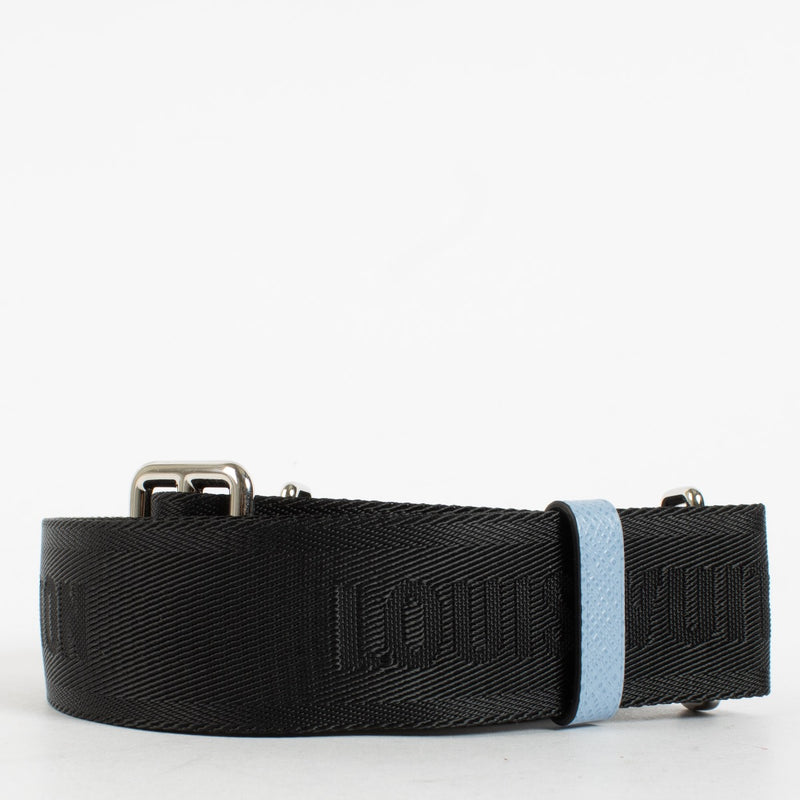 Authentic preloved Louis Vuitton Black Sky Blue Nylon Alpha Messenger Strap on Labellov.com