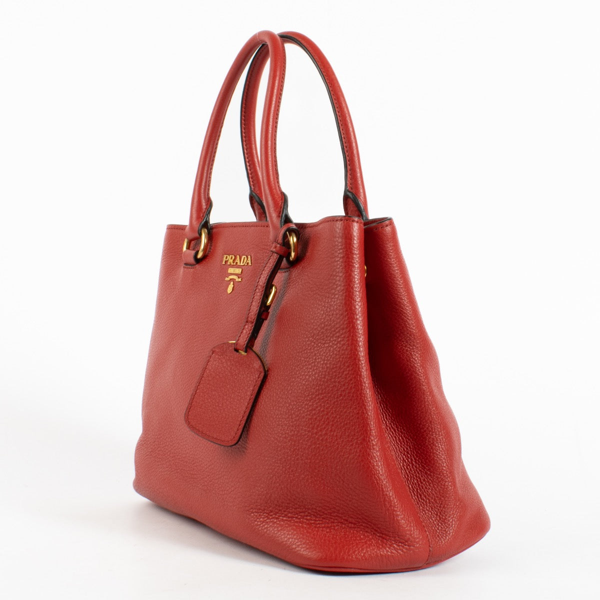 Authentic Preloved Prada Red Vitello Daino Handbag on Labellov.com
