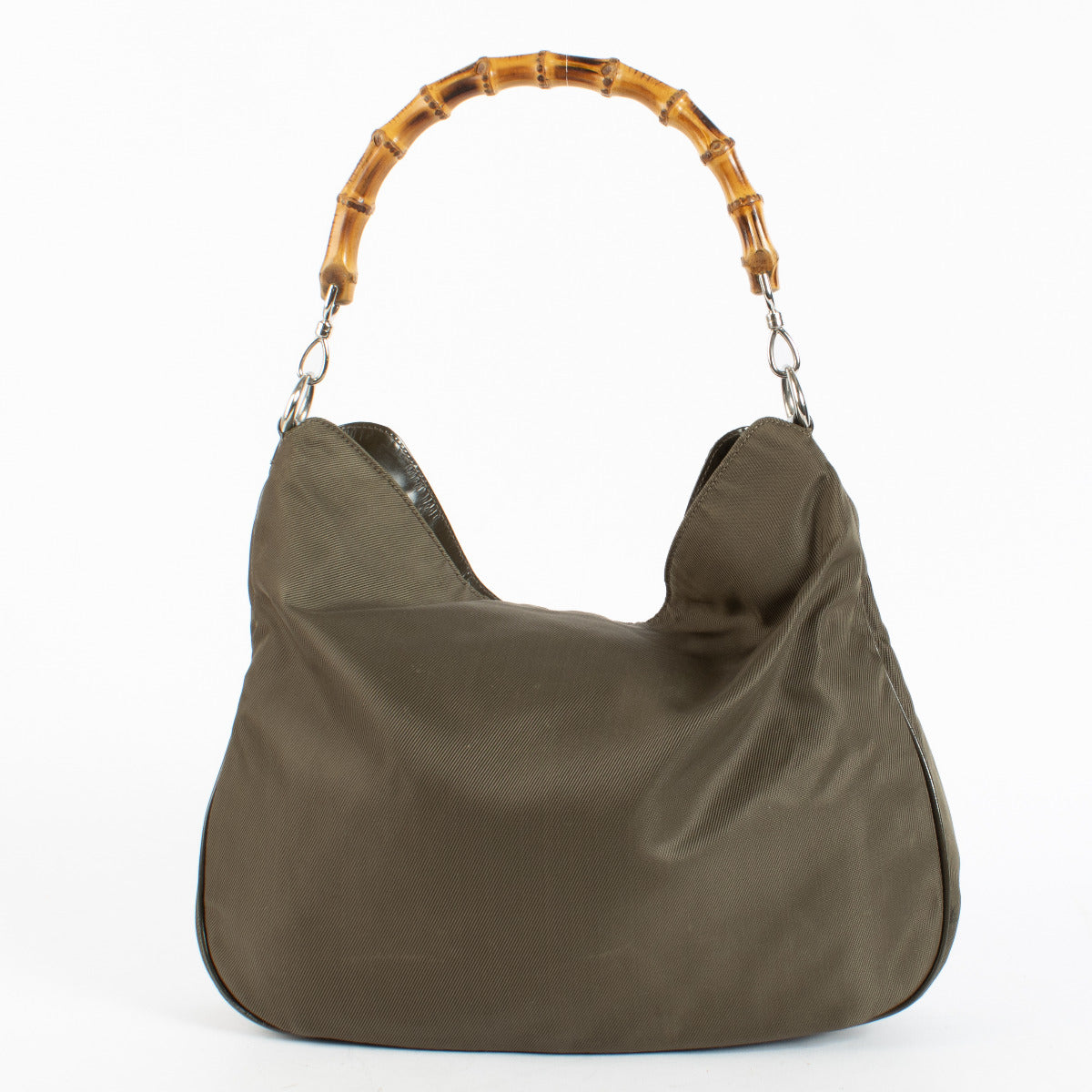 Gucci Khaki Green Nylon Large Diana Shoulder Bag
