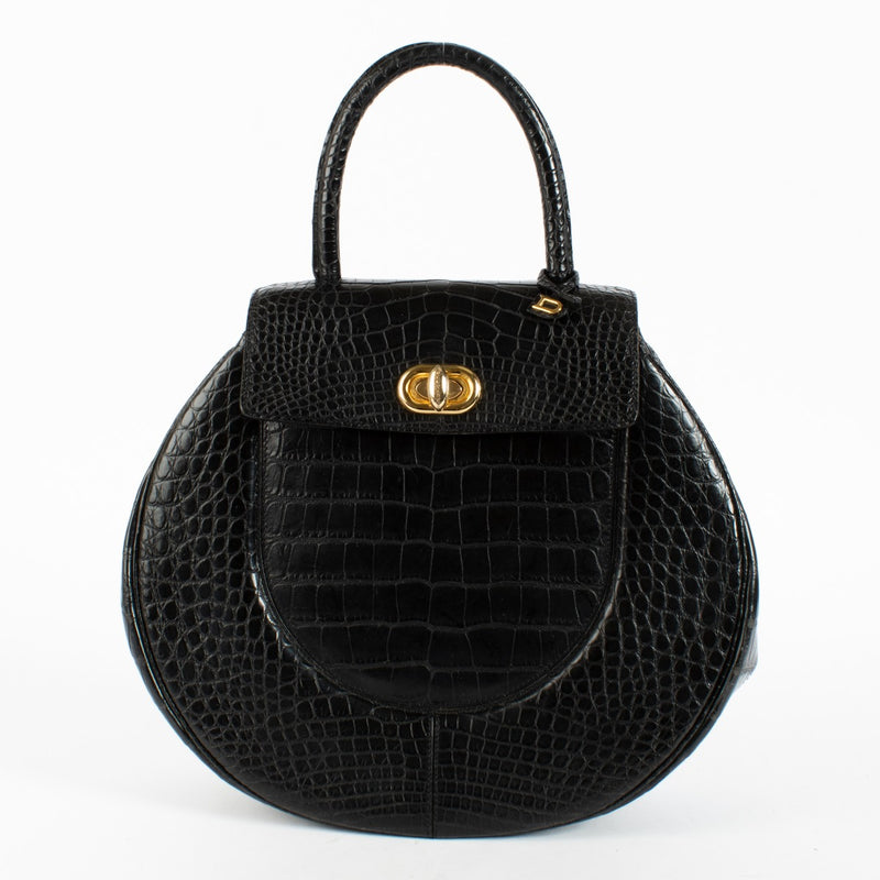 Authentic pre-loved Delvaux Black Crocodile Extase Bag on Labellov.com