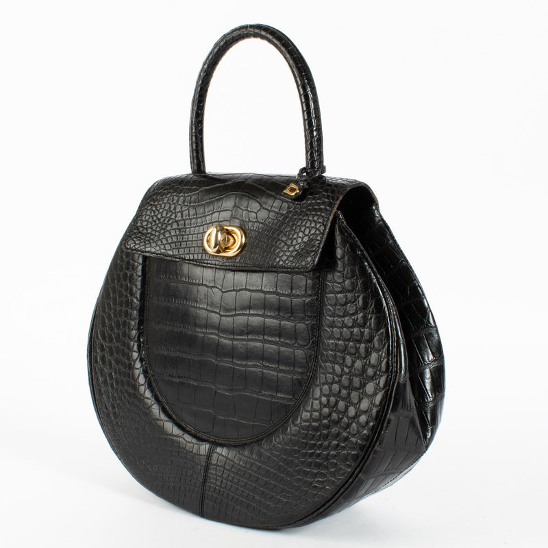 Authentic pre-loved Delvaux Black Crocodile Extase Bag on Labellov.com