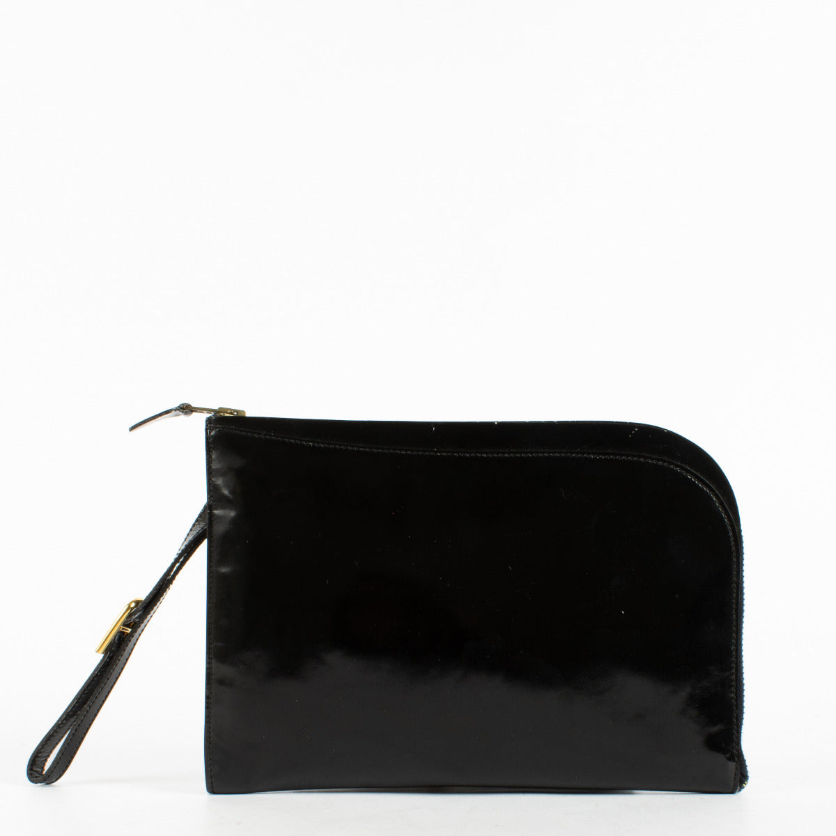 Pochette Delvaux Vintage en Cuir Verni Noir
