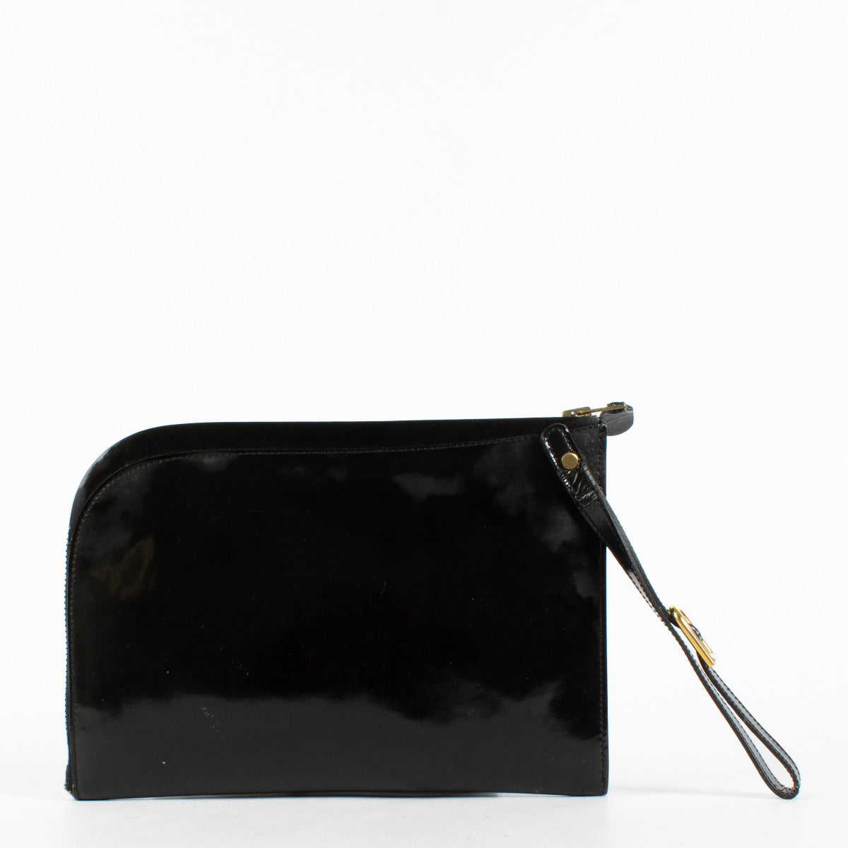 Pochette Delvaux Vintage en Cuir Verni Noir